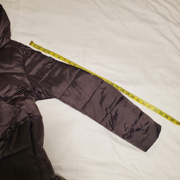 SAVE THE DUCK Dark Brawn Long Puffer Jacket, Size L - Picture 11 of 16